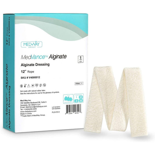 MedVance Calcium Alginate Non-Adhesive Wound Dressing, .8"x12", Box of 5