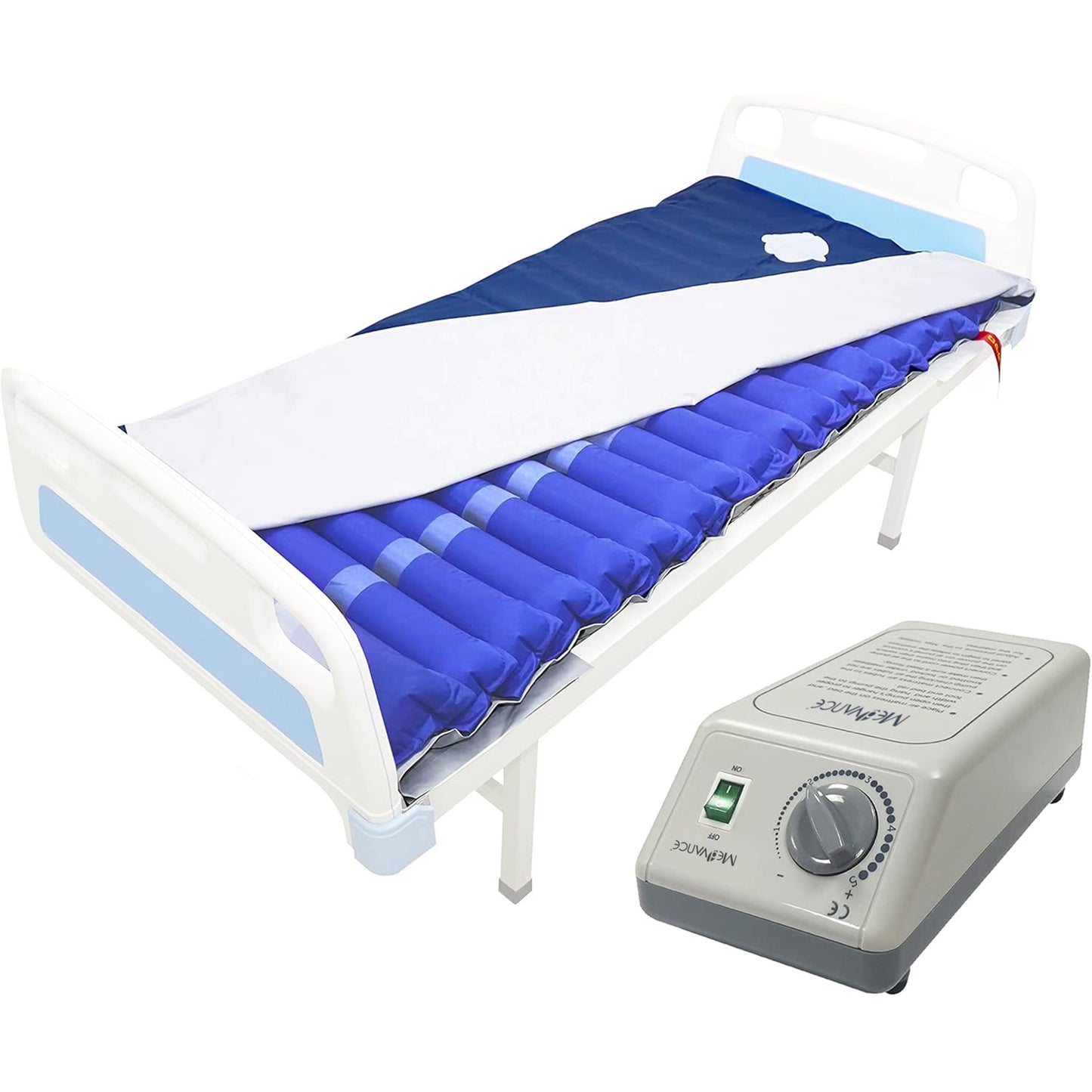MedVance Comfort Alternating Air Pressure Mattress Pad with Ultra Quiet Alternating Pump (Mattress & Pump only) | Pressure Sore/Ulcer Prevention and Relief | Use on Medical, Hospital, or Standard Bed