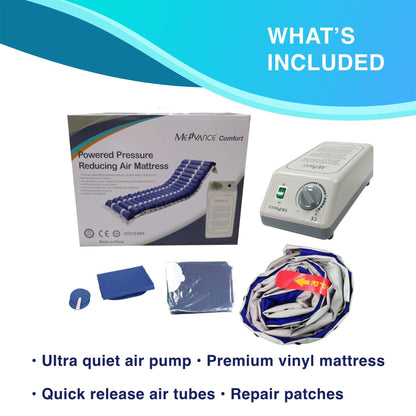 MedVance Comfort Alternating Air Pressure Mattress Pad with Ultra Quiet Alternating Pump (Mattress & Pump only) | Pressure Sore/Ulcer Prevention and Relief | Use on Medical, Hospital, or Standard Bed