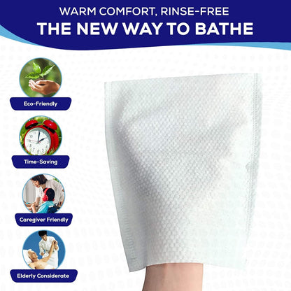 MedVance Fragranced Large and Durable Wash Mitts | Rinse Free Microwaveable Adult Bed Bath Durable Skin Cleansing Cloths | Wet Wash Gloves | Incontinence Wash Cloths | 3 Packs