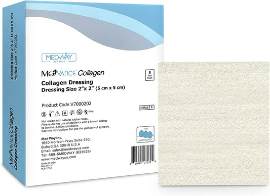 MedVance Collagen Non-Adhesive Wound Dressing, 2"x2", Box of 5