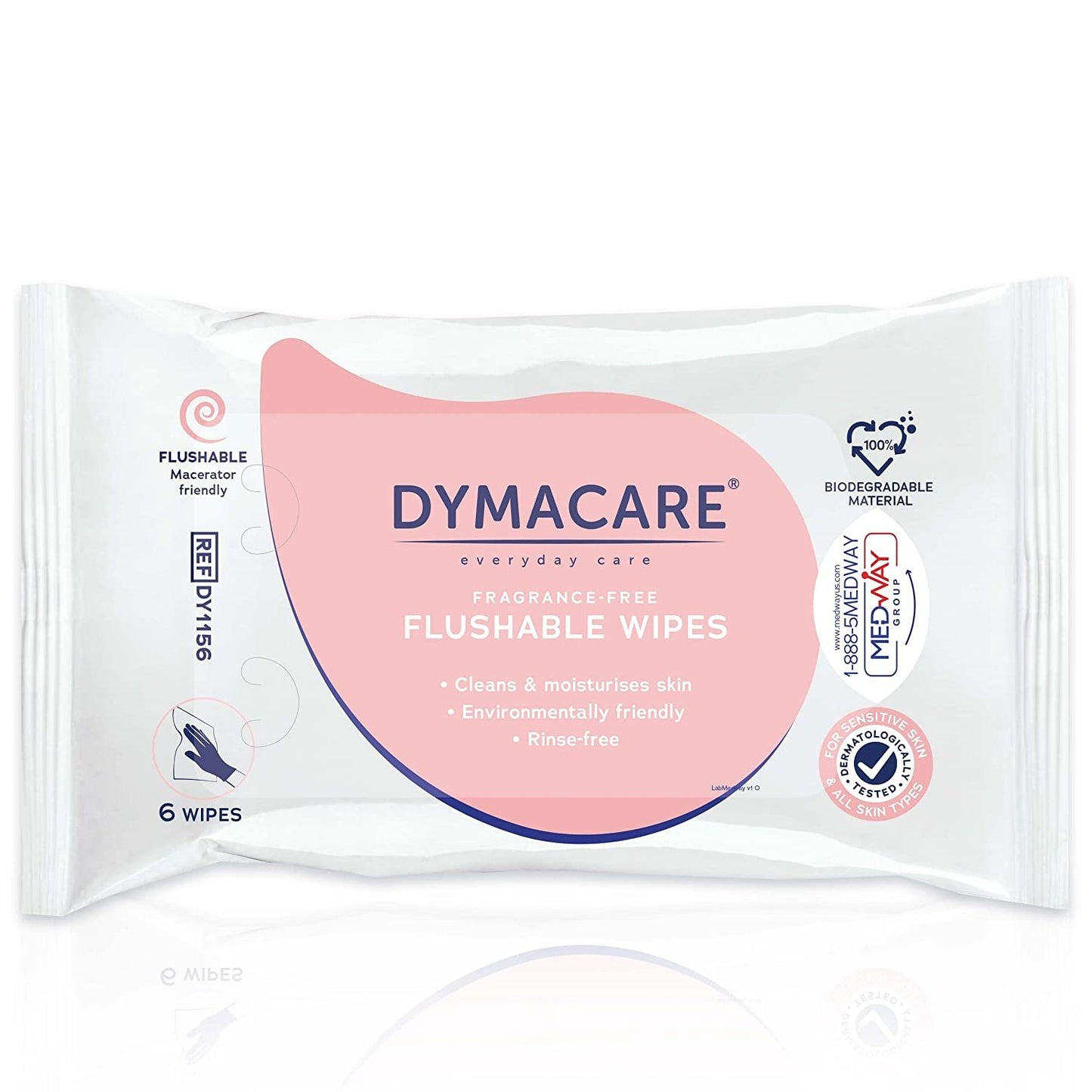 DYMACARE Flushable Wet Wipes- 3 Packs