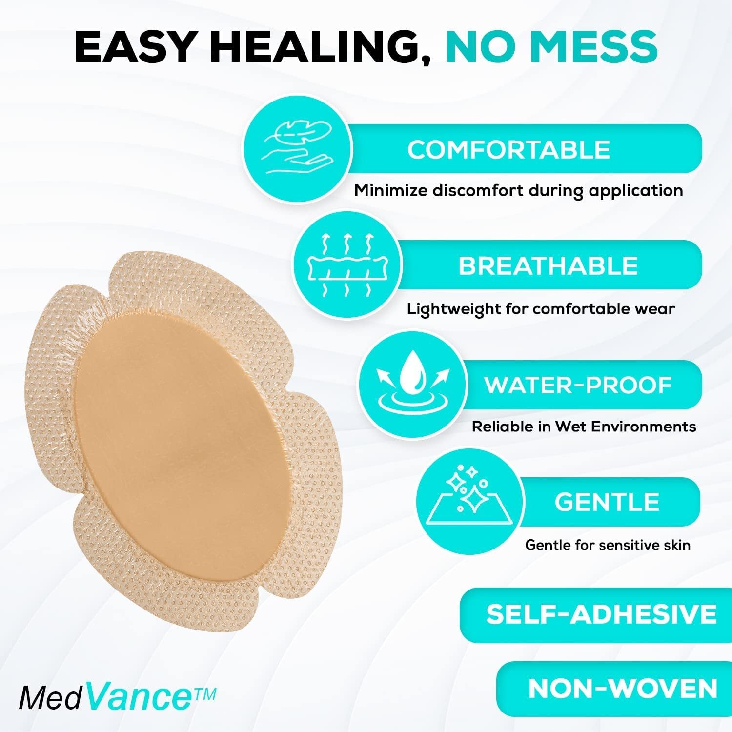 MedVance Super Absorbent Dressing, Non-Adhesive Pads for Wound