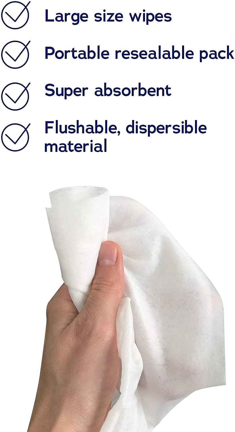 DYMACARE Flushable Wet Wipes- 3 Packs