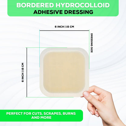 MedVance Hydrocolloid Bordered Adhesive Wound Dressing, 6"X6", Box of 5