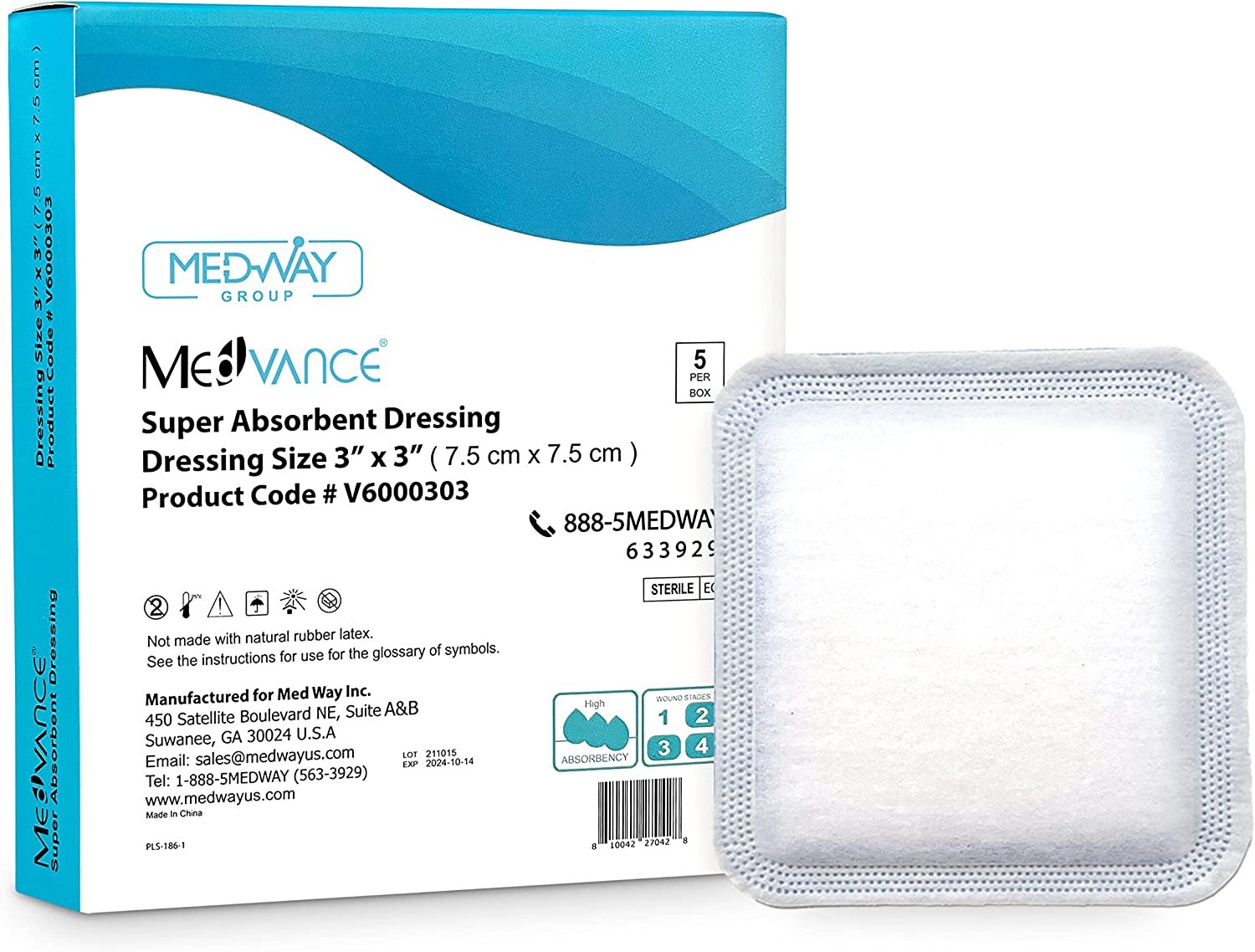 MedVance Super Absorbent Non-Adhesive Wound Dressing, 3
