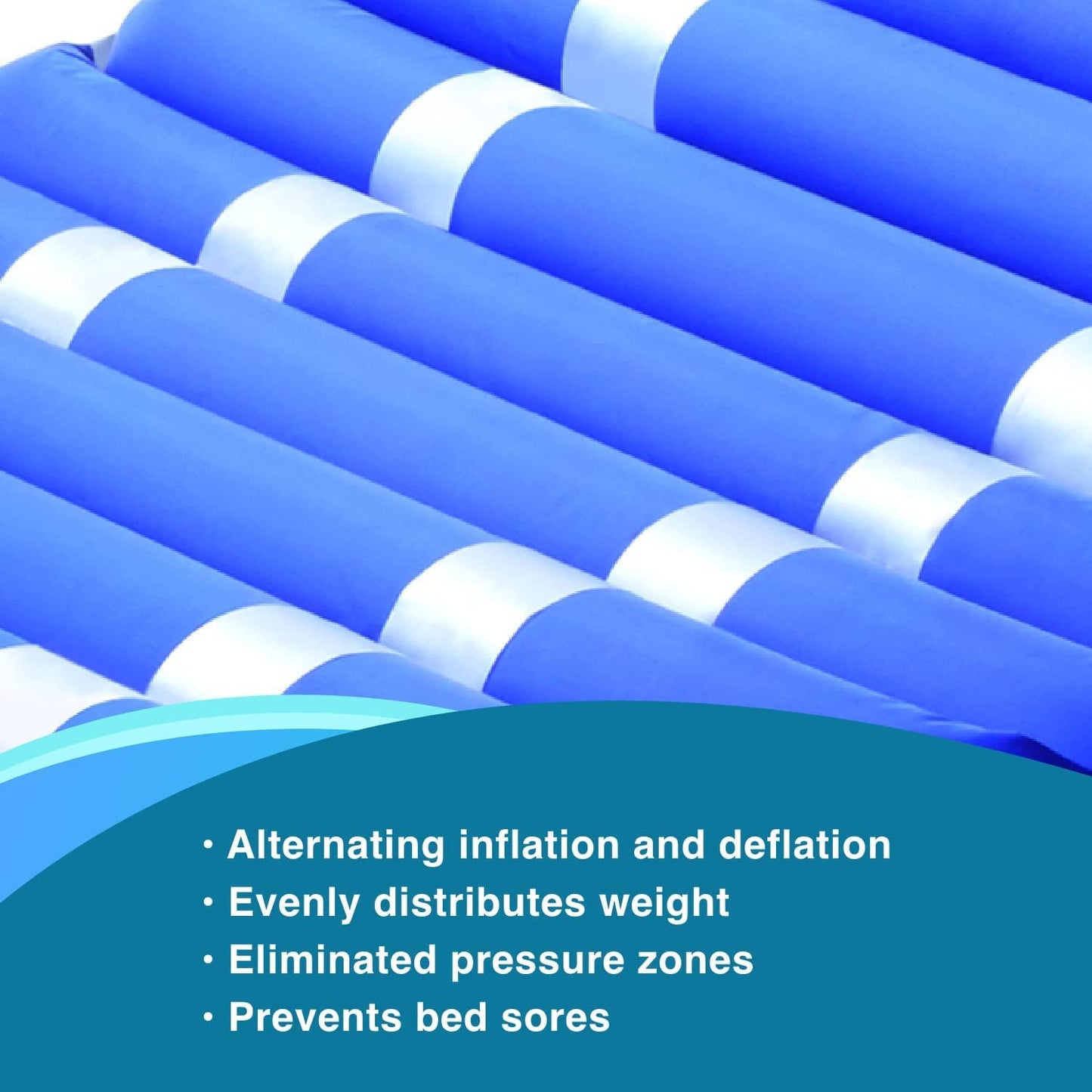 MedVance Comfort Alternating Air Pressure Mattress Pad with Ultra Quiet Alternating Pump (Mattress & Pump only) | Pressure Sore/Ulcer Prevention and Relief | Use on Medical, Hospital, or Standard Bed